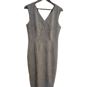 RW & CO. Grey Sleeveless Crosshatch Sheath Dress (Size: US 8)